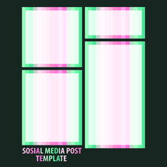 social media post template in seafoam and pink tone. easy editable.