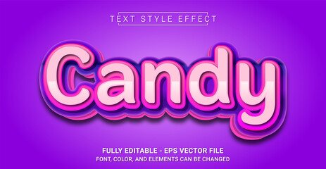 Candy Text Style Effect. Editable Graphic Text Template.