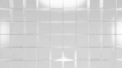 Turbid translucent white glass bathroom wall (3D Rendering)