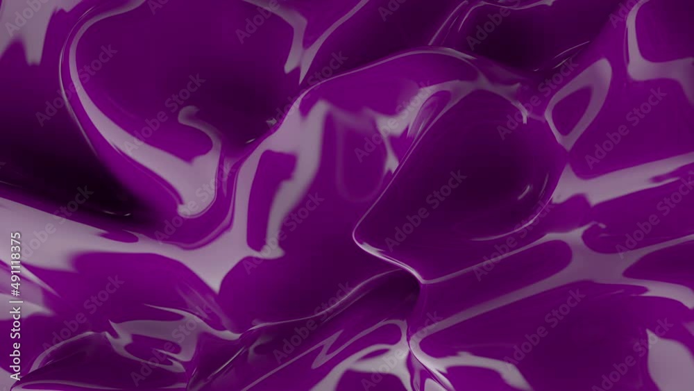 Wall mural Abstract Violet liquid. Purple animation wave background. Velvet Violet background.