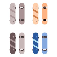 Vector illustration set of a skate board seen from above and below, perfect for sports advertising