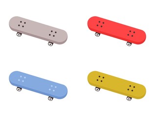 Vector illustration set of a skate board for entertainment, perfect for sports advertising