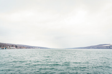 Fototapeta na wymiar Beautiful Seneca Lake Winter Views