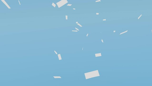 Flying sheets of white paper swirling in the air in a whirlwind. Scatter documents or empty blanks. Mess in the office. Throwing paperwork in the air on the greenscreen 3D render + alpha channel
