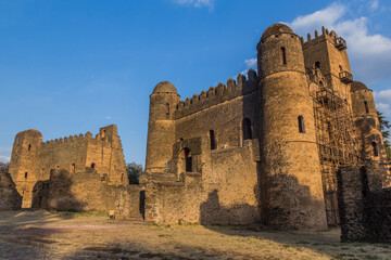 Naklejka premium Iyasu I and Fasilidas palaces in the Royal Enclosure in Gondar, Ethiopia