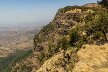 Fototapeta na wymiar View of northern escarpment in Simien mountains, Ethiopia
