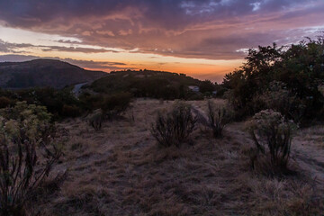 Sunset in Simien mountains, Ethiopia