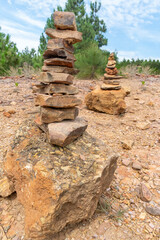 pile of rocks in the desert