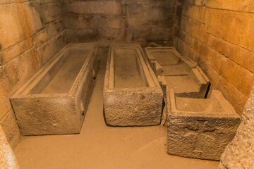 AXUM, ETHIOPIA - MARCH 19, 2019: Kings Kaleb and Gebre Meskel tombs in Axum, Ethiopia