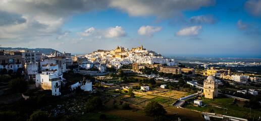 Fototapeta premium Ostuni - the white city in Italy - a famous landmark at the Italian east coast - travel photography