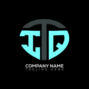 ITQ logo monogram isolated on circle element design template, ITQ letter logo design on black background. ITQ creative initials letter logo concept. ITQ letter  design.