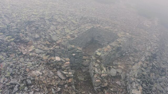In the Ukrainian Carpathians the wildest region is the Gorgan, the highest peak of Syvula. The old Polish, Slovakian Czech and Russian fortifications from the First World War, drone is filming a video