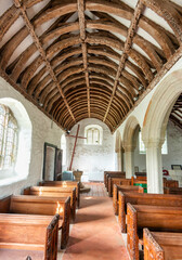 Fototapeta premium Interior of Saint Winwaloe's Church,Cornwall,Gunwalloe,southwest England,UK.