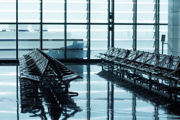 Chairs to wait at the airport