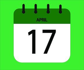 April 17th green calendar icon for days of the month