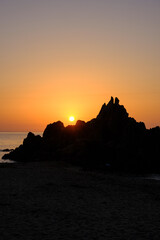 福井県水晶浜の夕日