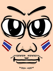 cute face man cartoon background