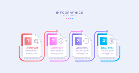 Infographic label design with four step or options, creative design and modern for business