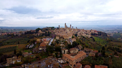 Amazing landscape in small villages in Tuscany Italy