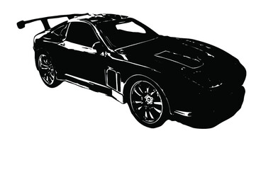 Obraz na płótnie Canvas toys black car isolated on white