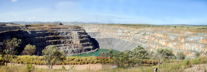An open cut gold mine near the Queensland town of Ravenswood.