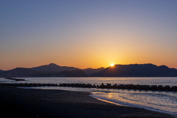 福井県美浜町　和田海岸の夕景