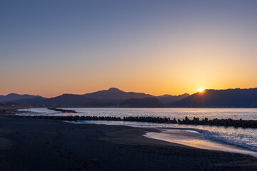 福井県美浜町　和田海岸の夕景