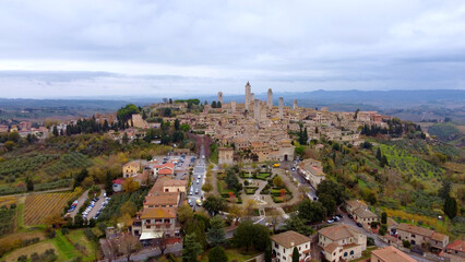 Fototapeta na wymiar The famous towers of San Gimignano in Tuscany Italy - travel photography