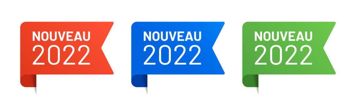 Nouveau 2022 label set. Vector illustration