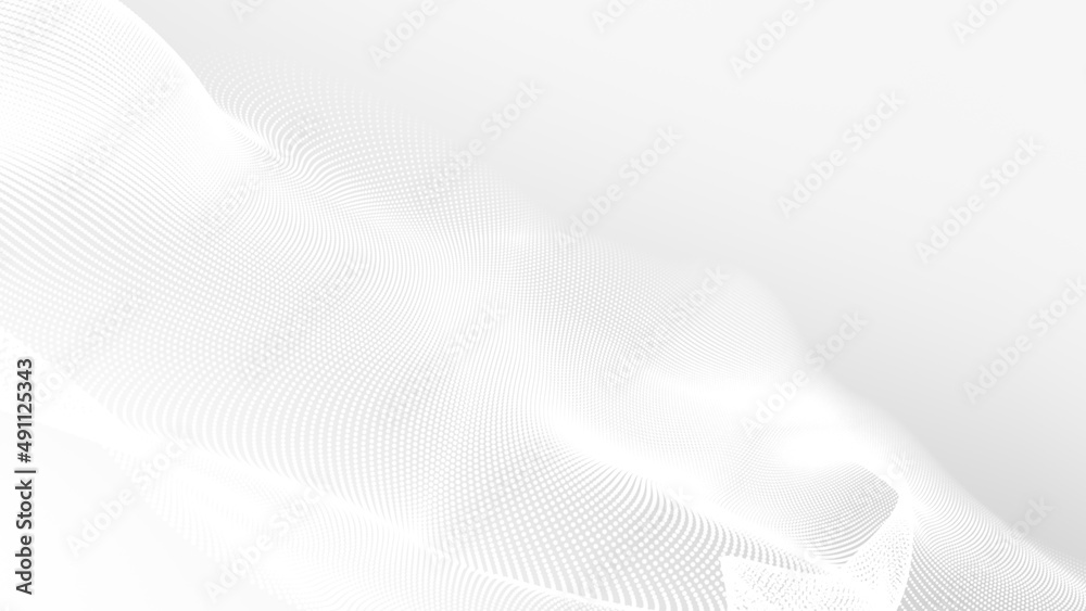 Canvas Prints dot white gray wave light technology texture background. abstract big data digital concept. 3d rende