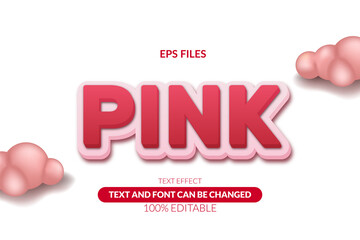 Pink fun happy enjoy bright editable font. eps vector file