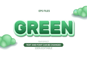 Green fun happy enjoy bright editable font. eps vector file