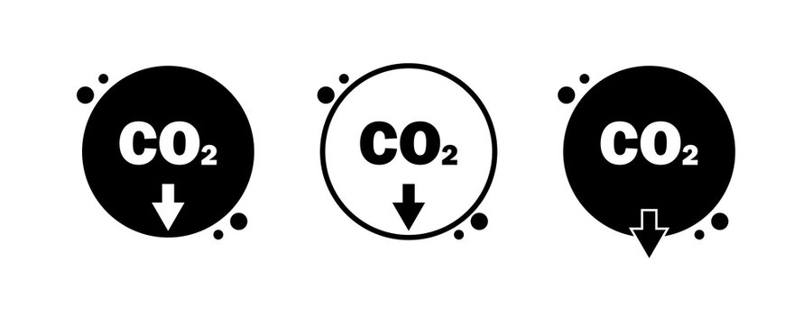 Co2 down. Vector illustration. stock image.