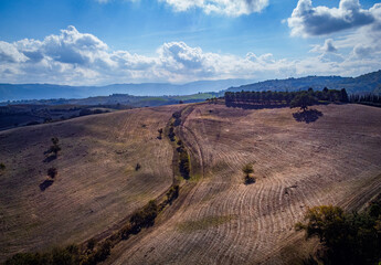Agriculture in Italy - flight over beautiful fields - travel photography