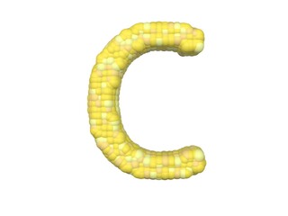 Corn Themed Font  Letter C