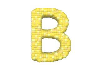 Corn Themed Font  Letter B