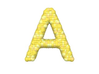 Corn Themed Font  Letter A