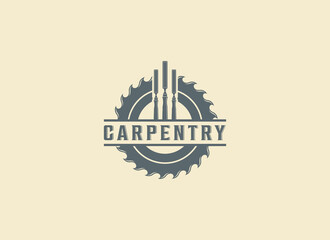 carpentry logo template in white background