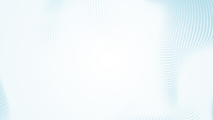 Naklejka premium Abstract dot white blue wave pattern gradient texture technology background.