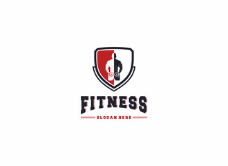fitness logo template in white background
