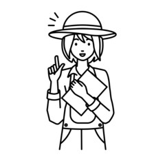 立って書類を手に持って何かひらめいた農家の女性
