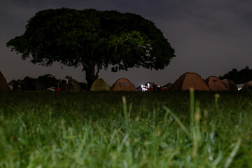camping in the night in Africa