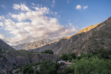 sunset in the mountains cordillera de Los Andes Mendoza argentina 