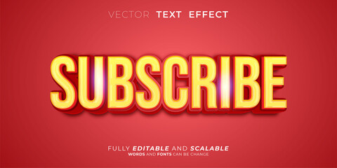 Subscribe text 3d editable text effect