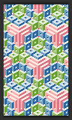 Fototapeta na wymiar 3d isometric pattern vector in soft or pastel colors, 3d cubes abstract background