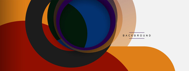 Obraz premium Vector round shapes circles minimal geometric background. Vector illustration for wallpaper banner background or landing page