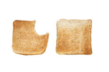 toast against isolated on white background with clipping path include for design usage purpose