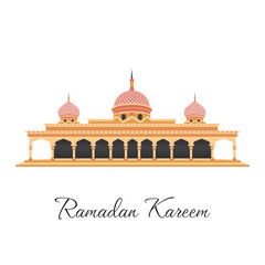 flat style mosque building, suitable for background, greeting cards, ramadan kareem, eid mubarak, illustrations, and other graphic related assets