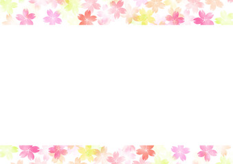 Obraz na płótnie Canvas 桜の透ける背景素材素材　春フレーム