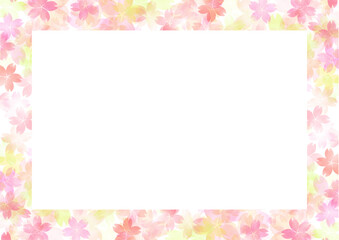 桜の透ける背景素材素材　春フレーム